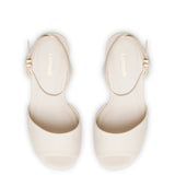 Yves Wedge In Ivory Leather