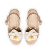 Magnolia Wedge In Ivory Leather