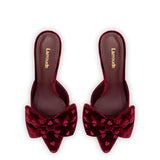 Mini Elle Pump In Wine Velvet