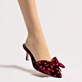 Mini Elle Pump In Wine Velvet