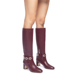 Milan Block Boot In Wine Leather