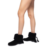 Verbier Bootie In Black Suede and Black Shearling