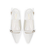 Ines Flat In White Patent Leather