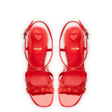 Brooks Sandal In Scarlet Patent Leather