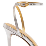 Vesper Sandal In Silver Metallic Leather