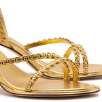 Milanina Mini Sandal In Gold Metallic Leather