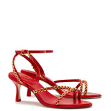 Milanina Mini Sandal In Scarlet Leather