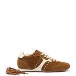 Stella Sneaker In Russet Suede and Ivory Leather