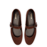 Verona Ballet Flat In Brown Suede