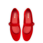 Verona Ballet Flat In Scarlet Suede