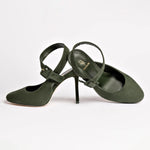 Deena By Larroudé Pump In Deep Olivine Suede