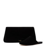 Venice Flat Mule and Pouch Kit In Black Suede