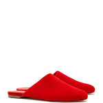 Venice Flat Mule and Pouch Kit In Scarlet Suede