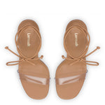 Gloria Sandal In Tan Leather and Vinyl