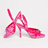 Mayfair Sandal In Pink Velvet