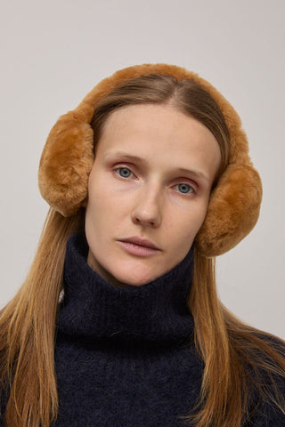 Muhlbauer Janis Lambskin Ear Muffs in Gold