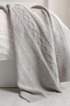 CABLE CASHMERE THROW BLANKET