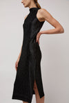 Nin Studio Wave Tank Dress in Black Shine