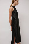 Nin Studio Wave Tank Dress in Black Shine