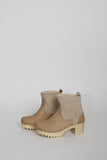 No.6 5" Pull On Shearling Clog Boot on Mid Tread in Bone Suede on White Base