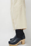 No.6 5" Pull on Shearling Clog Boot on High Heel in Navy and Night