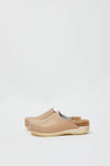 No.6 Contour Clog with Shearling on Flat Base in Camel