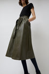 No.6 Parson Skirt in Olive Faux Leather