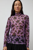 No.6 Rosa Turtleneck in Purple and Black Vineyard Lace