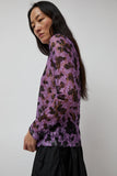 No.6 Rosa Turtleneck in Purple and Black Vineyard Lace