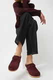 No.6 Bridget Clog on Mid Wedge in Burgundy Suede