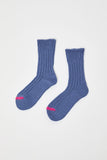 Rototo Chunky Ribbed Socks in Smalt Blue