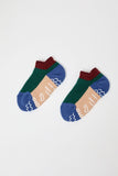 Rototo Pile Ankle Socks in Maroon and Dark Green