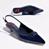 Franca Pump In Navy Patent Leather