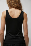 Silk Laundry Jersey Scoop Tank in Black