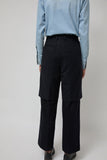 TONYWACK Virgin Wool Layered Trousers in Navy Pinstripe