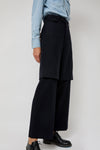 TONYWACK Virgin Wool Layered Trousers in Navy Pinstripe