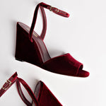 Yves Wedge In Wine Velvet