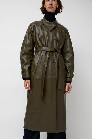 épingler Leather Scarf Trench in Khaki