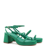 Gio Sandal In Green Satin