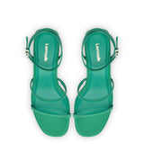 Gio Sandal In Green Satin