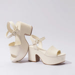 Miso Platform Strap Sandal In Ivory Leather