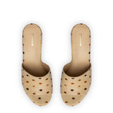 Miso Platform Sandal In Natural Raffia and Polka Dot Emboridery